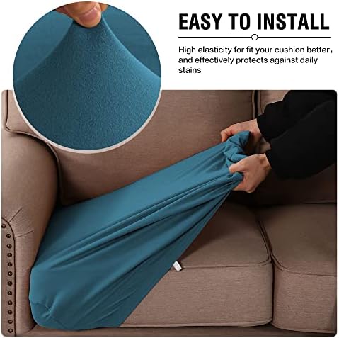 HVERSAILTEX 3 Piece Sofa Slipcovers Peacock Blue
