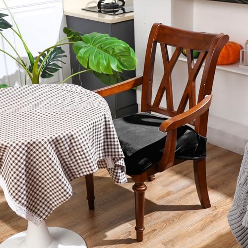 Havawish Dining Chair Seat Covers with Armrests Black