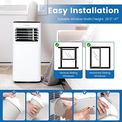 COSTWAY 10000 BTU Portable Air Conditioner with Cool Fan Dehumidifier Sleep Mode