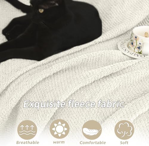 Arfntevss Fuzzy Sofa Cover 3 Seat Slipcover Cream