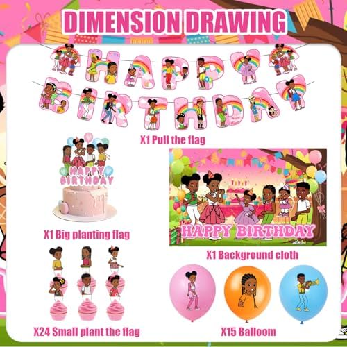 42Pack Gracies Birthday Party Decoration Set