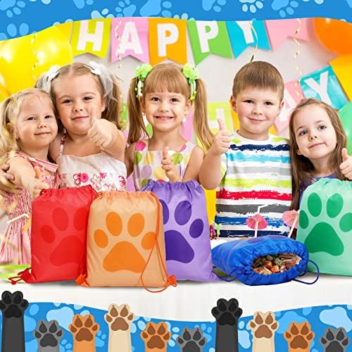 Yerliker 14 Piece Paw Print Drawstring Bags