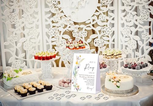 Boho Wildflower Bridal Shower Game with 50 Fake Rings