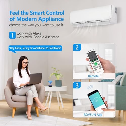Bonnlo 17000BTU Wifi Enabled Mini Split AC Heater Unit