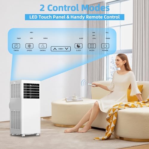JustSmart 8000Btus Portable AC 3-in-1 Cooling Fan Dehumidifier