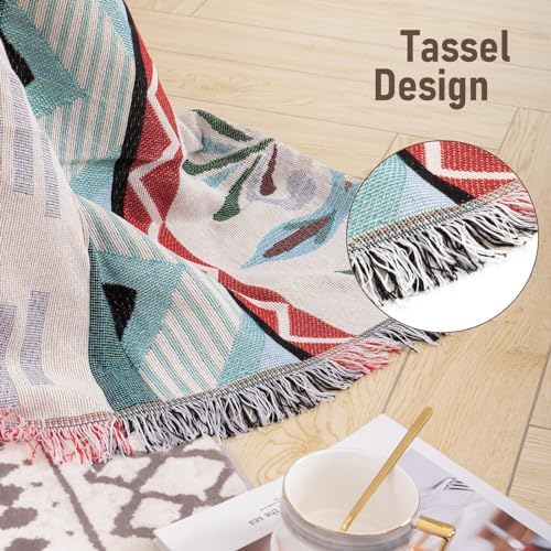 Homcosan Reversible Sofa Cover with Tassels