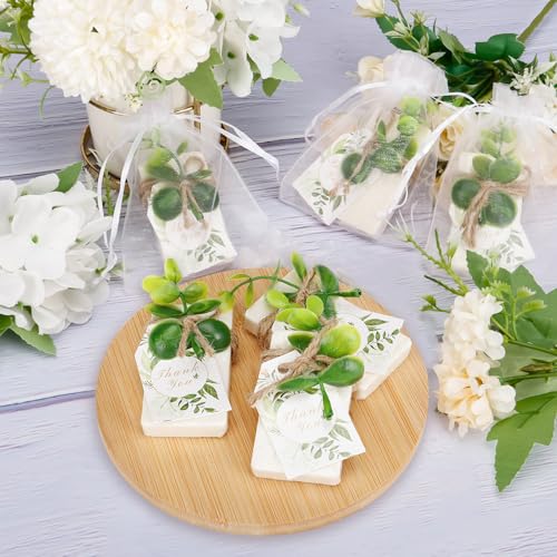 50PCS Natural Eucalyptus Soap Wedding Favor with Cards