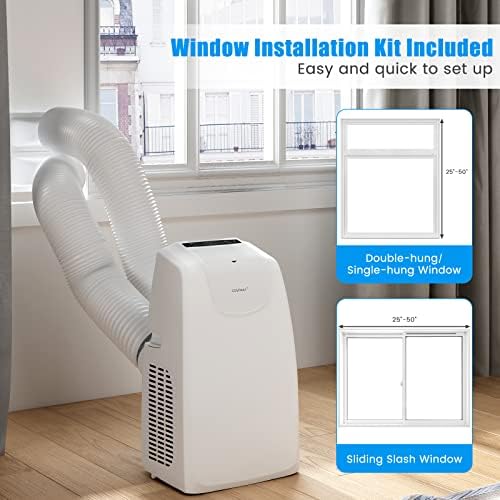COSTWAY 11500 BTU Portable Air Conditioner with Dual Hose and Remote Control