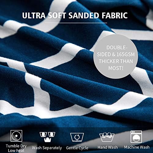 Gute Stretch Printed Chair Covers with Elastic Ties and Button Blue