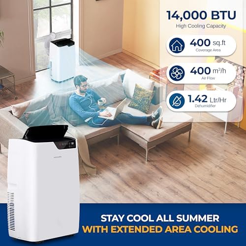 SereneLife SLACP14 Single Duct Portable Air Conditioner 14000 BTU