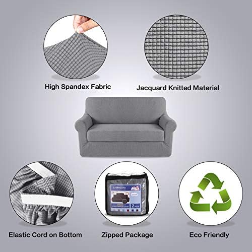 HVERSAILTEX 2 Piece Loveseat Slipcover Set