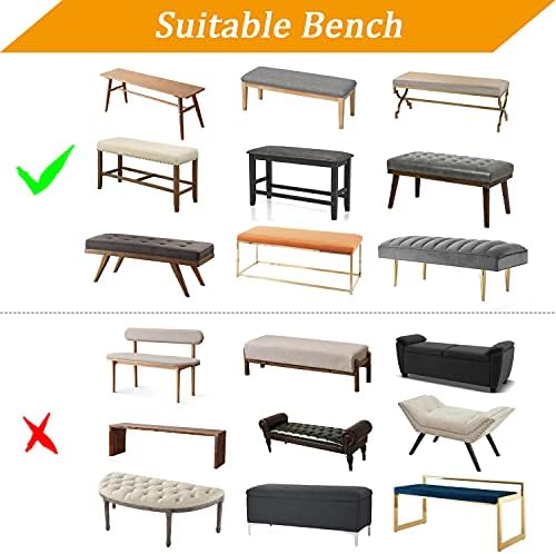 YISUN Dining Bench Covers Waterproof PU Leather Slipcover for Upholstered Benches