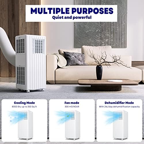 Jojoka 8000 BTU Portable AC with Remote Control