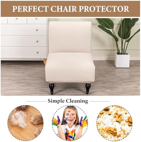 FUANGUI Armless Chair Cover Slipcover for Living Room