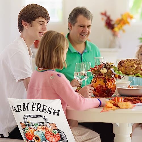 Whaline 4 Pack Fall Dining Chair Covers with Pumpkins Flowers Pattern