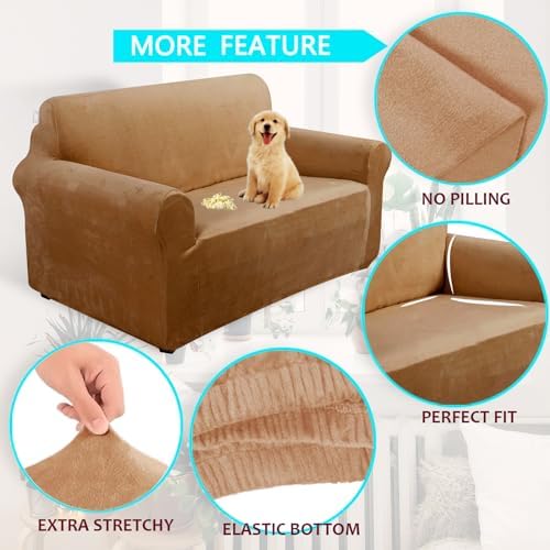 U-Nice Home Velvet Sofa Cover for 3 Cushion Couch