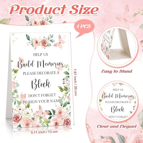 147 Pcs Baby Shower Block Game Set with Flower Design