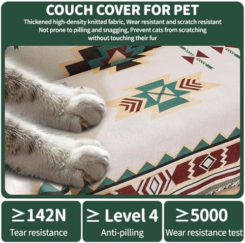 ROOMLIFE Aztec Boho Sofa Cover Blanket with Tassels