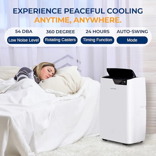 SereneLife SLACP12 12000 BTU Portable AC Unit with Dehumidifier and Fan
