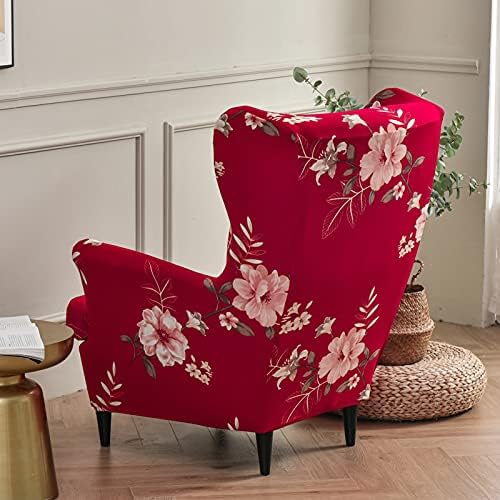 Stretch Wingback Chair Slipcover 2-Piece Design for Full Protection