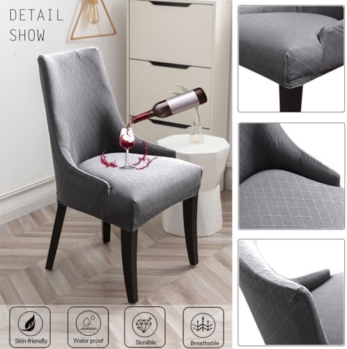 RHYII Waterproof Wingback Chair Cover Set of 4 Beige
