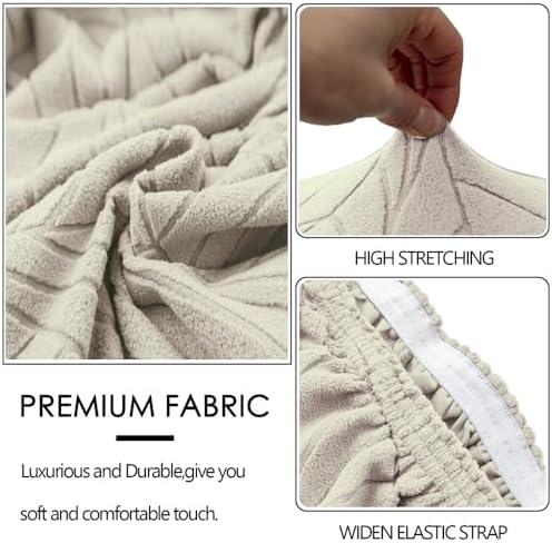 Wingback Chair Cover with Spandex Material 2PCS Beige