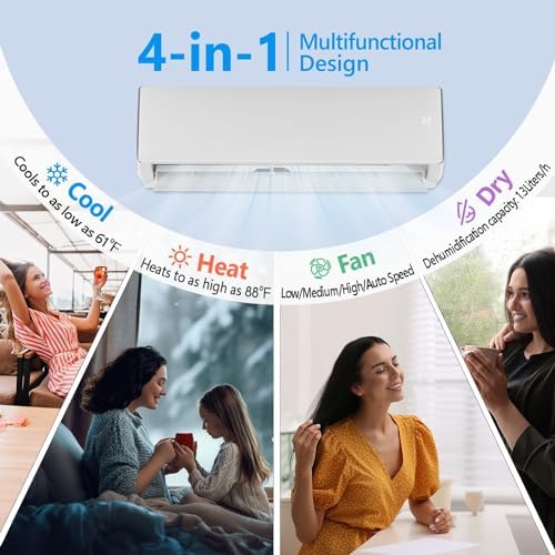 Bonnlo 17000BTU Wifi Enabled Mini Split AC Heater Unit