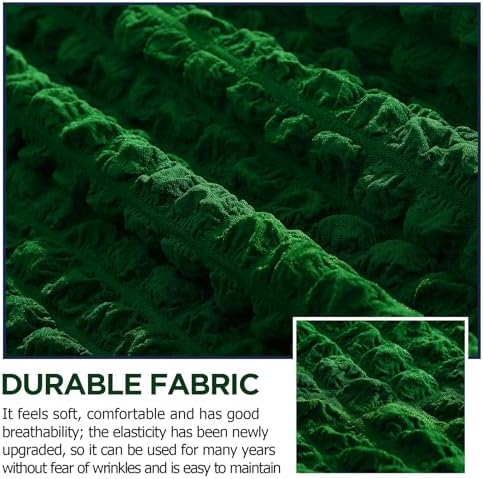 2 Pcs Sofa Slipcover Set Green with Skirt