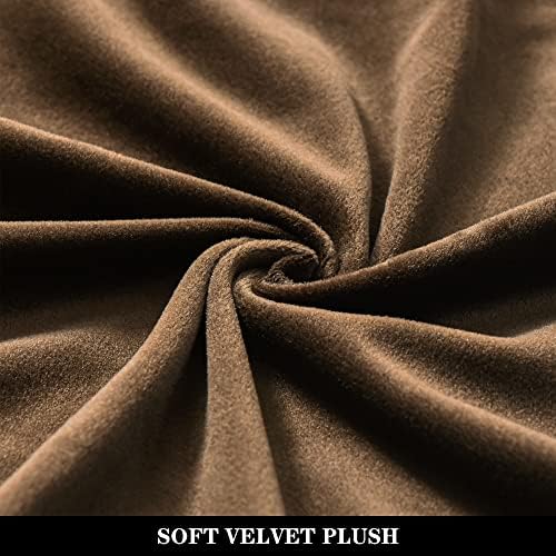 Luxury Velvet Armless Chair Covers - Brown