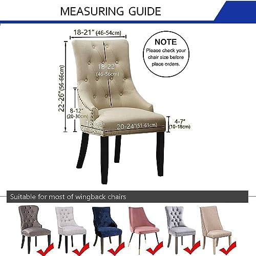 Wingback Chair Covers Reusable Set of 4 Beige