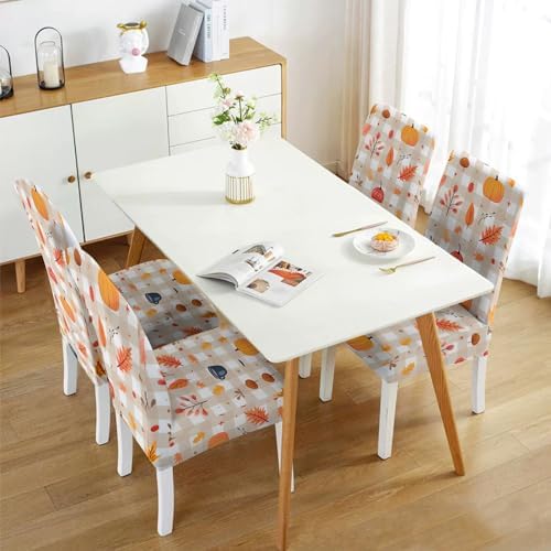4 Pcs Fall Dining Chair Covers with Pattern