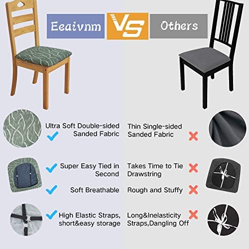 Dining Chair Covers Set of 4 Green Stretchable Slipcovers