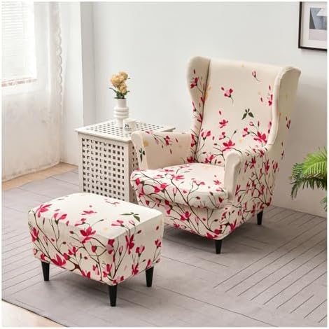 Stretch Wingback Chair Cover Set 2 Piece