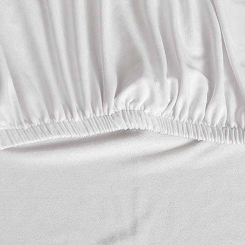 2 Piece Wingback Chair Slipcover with Arms - White