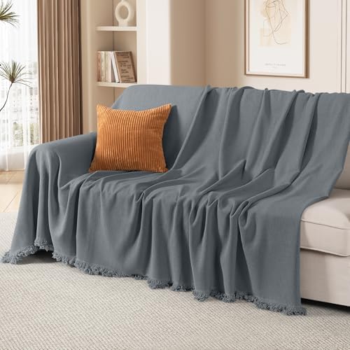TAOCOCO Sofa Slipcover with Tassels 71x134 Dark Grey