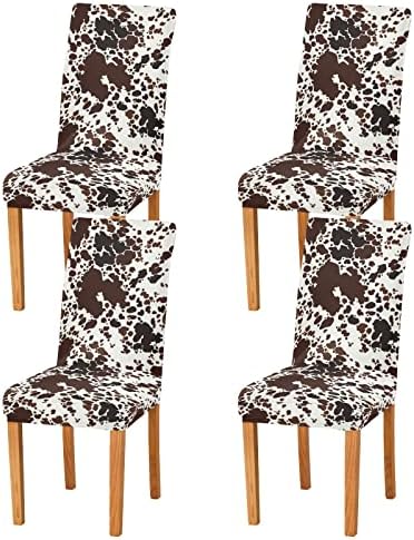 Kigai Cow Print Chair Covers for Dining Room