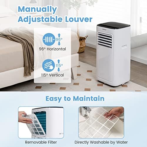 COSTWAY 9000 BTU Portable Air Conditioner with Dehumidifier