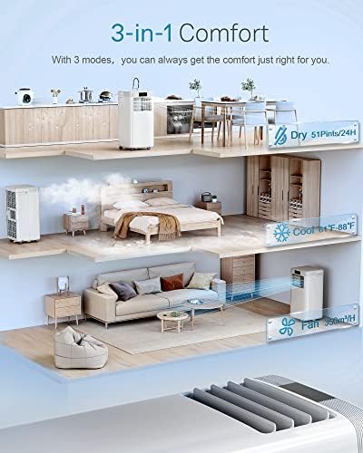 DENBIG 10000 BTU Portable AC Unit for 300 Sq Ft Room