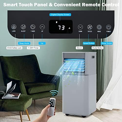 PETSITE 8000 BTU Portable Air Conditioner with Fan and Dehumidifier