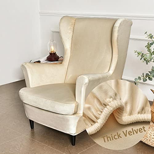 ZYANLING Stretch Armchair Slipcover 2 Piece Velvet Cover