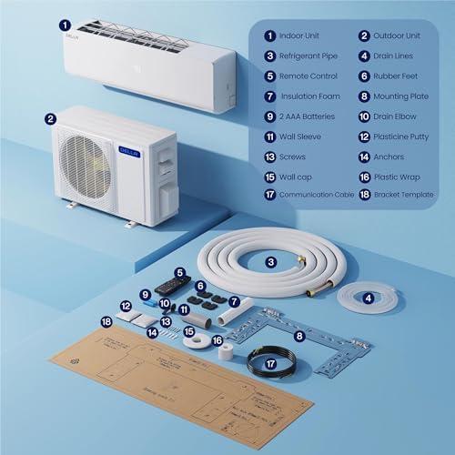 Della 3 Zone Mini Split Air Conditioner 35000 BTU 19 SEER2 208-230V