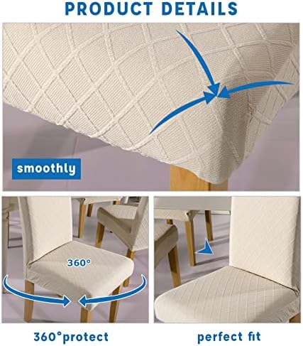 HAOYONG Dining Chair Covers with Bench Cover 4PCS Set