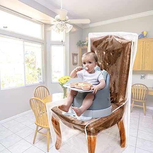 Clear PVC Dining Chair Covers with Backrests Set of 2