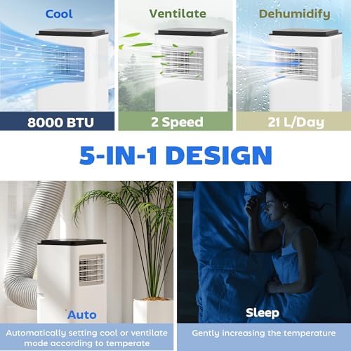 HOMCOM 8000 BTU Portable Air Conditioner for 345 Sq Ft Room