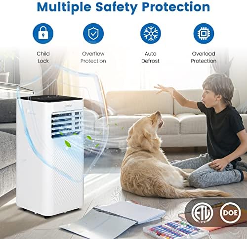 COSTWAY 10000 BTU Portable Air Conditioner with Cool Fan Dehumidifier Sleep Mode