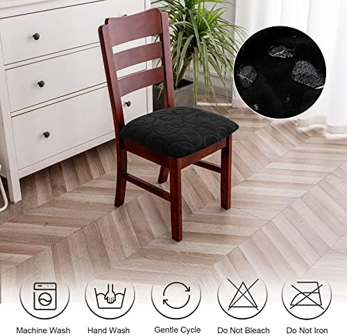 Genina Waterproof Chair Seat Covers 2PCS Flower Pattern Black