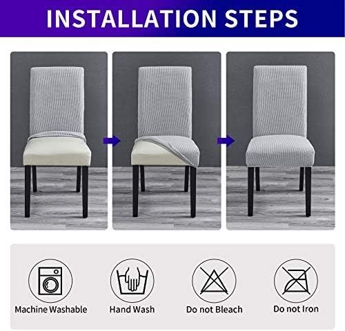 Howhic Stretch Chair Covers Set of 6 for Dining Room