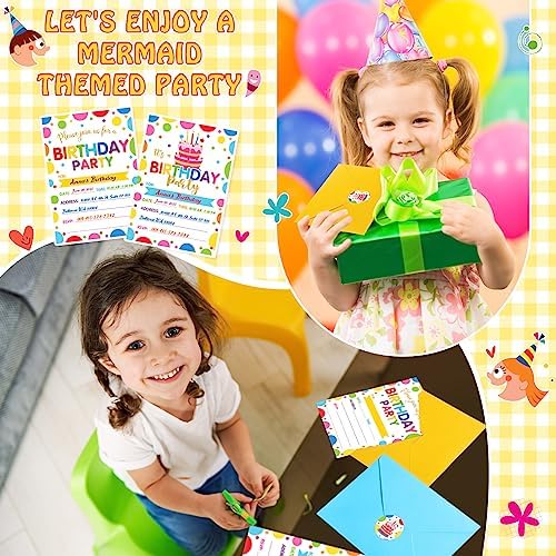 Colarr 24 Pack Birthday Invitations with Envelopes and Stickers
