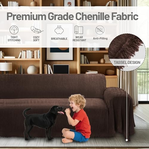 100 Waterproof Corner Sectional Couch Cover L Shape with Tassel