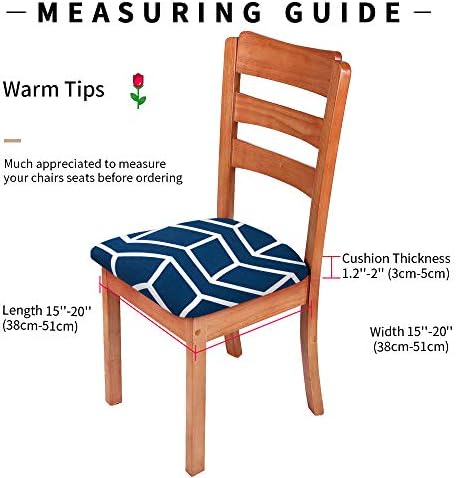 Gute Stretch Printed Chair Covers with Elastic Ties and Button Blue
